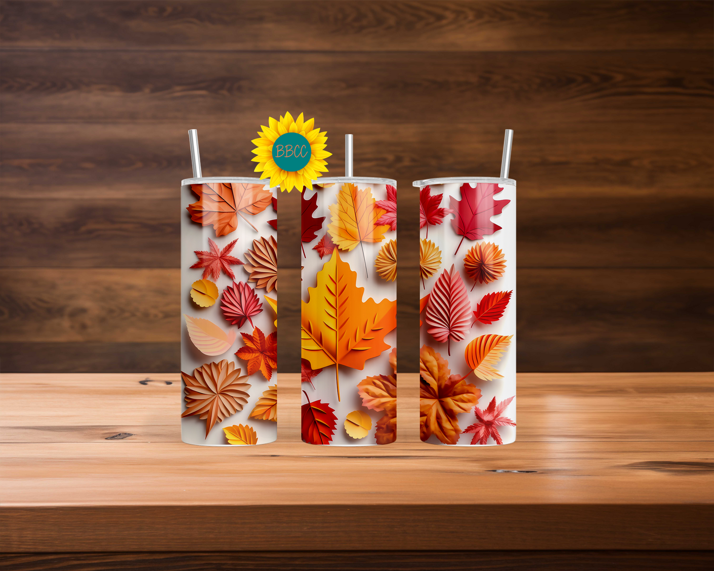 3D Leaves Tumbler