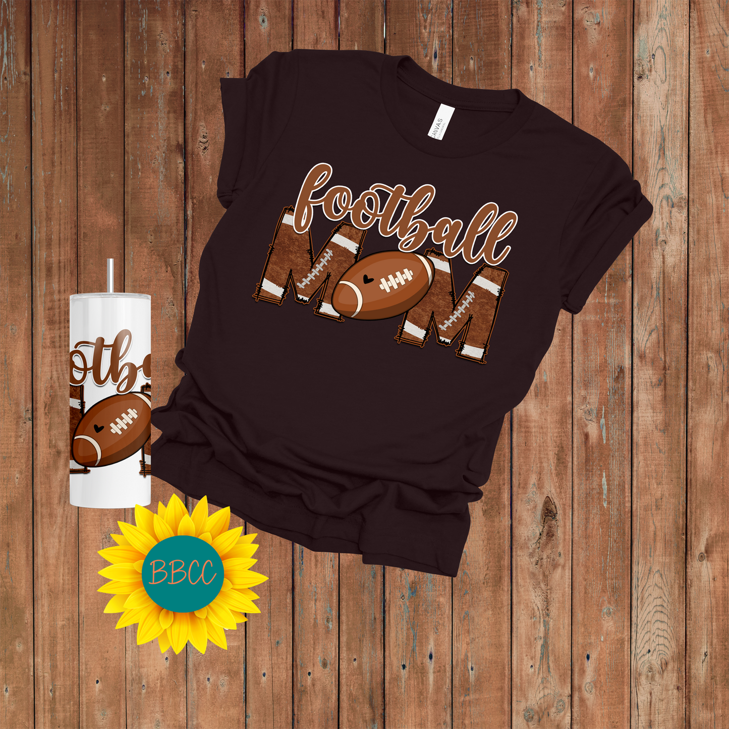 Football Mom T-Shirt & Tumbler Bundle
