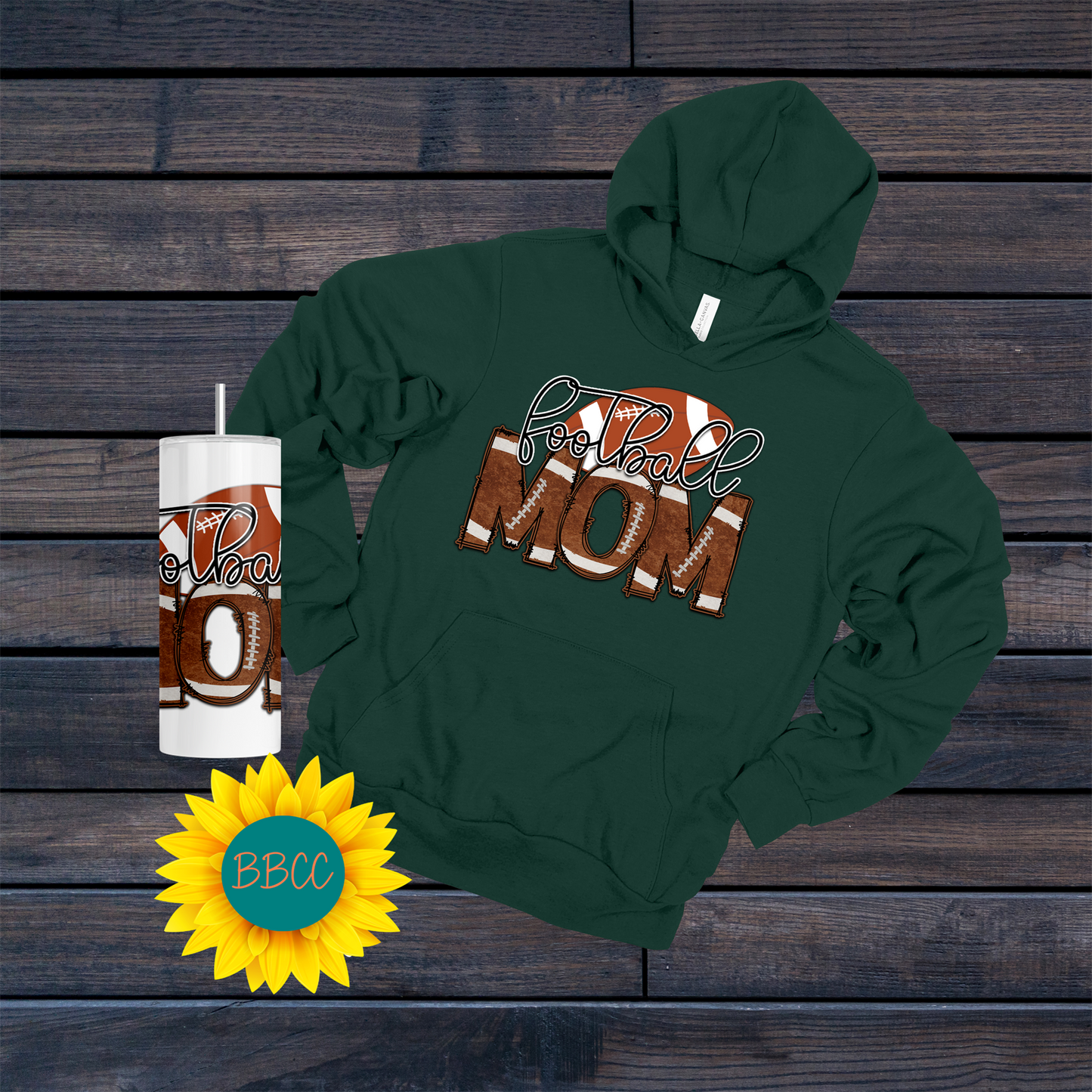 Football Mom Hoodie & Tumbler Bundle