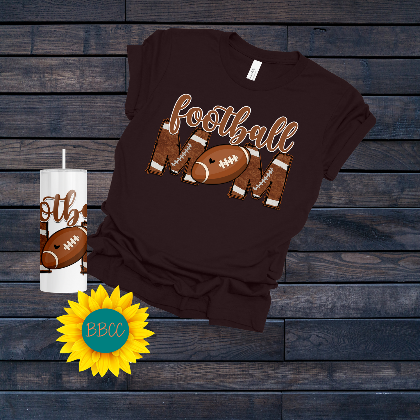 Football Mom T-Shirt & Tumbler Bundle
