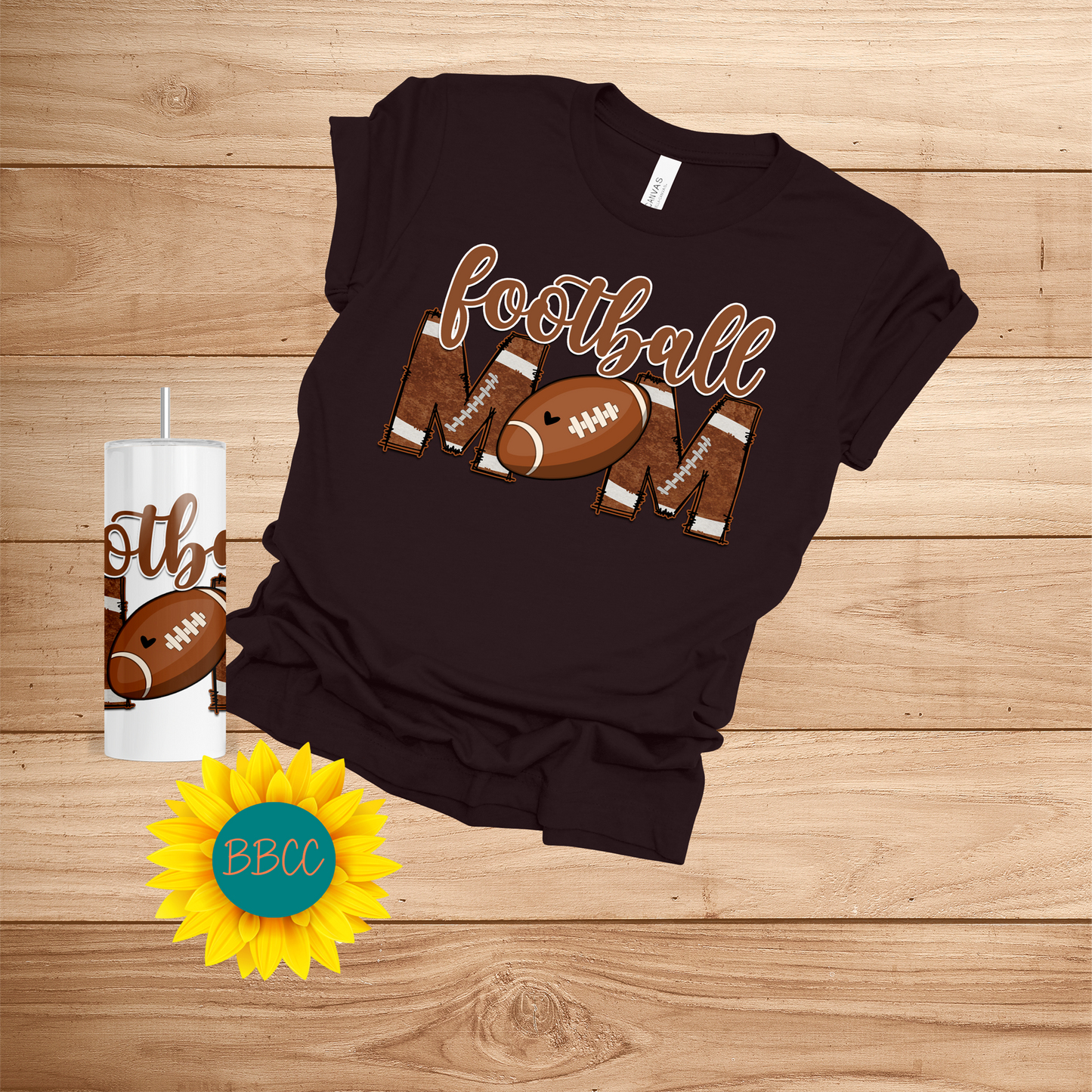 Football Mom T-Shirt & Tumbler Bundle