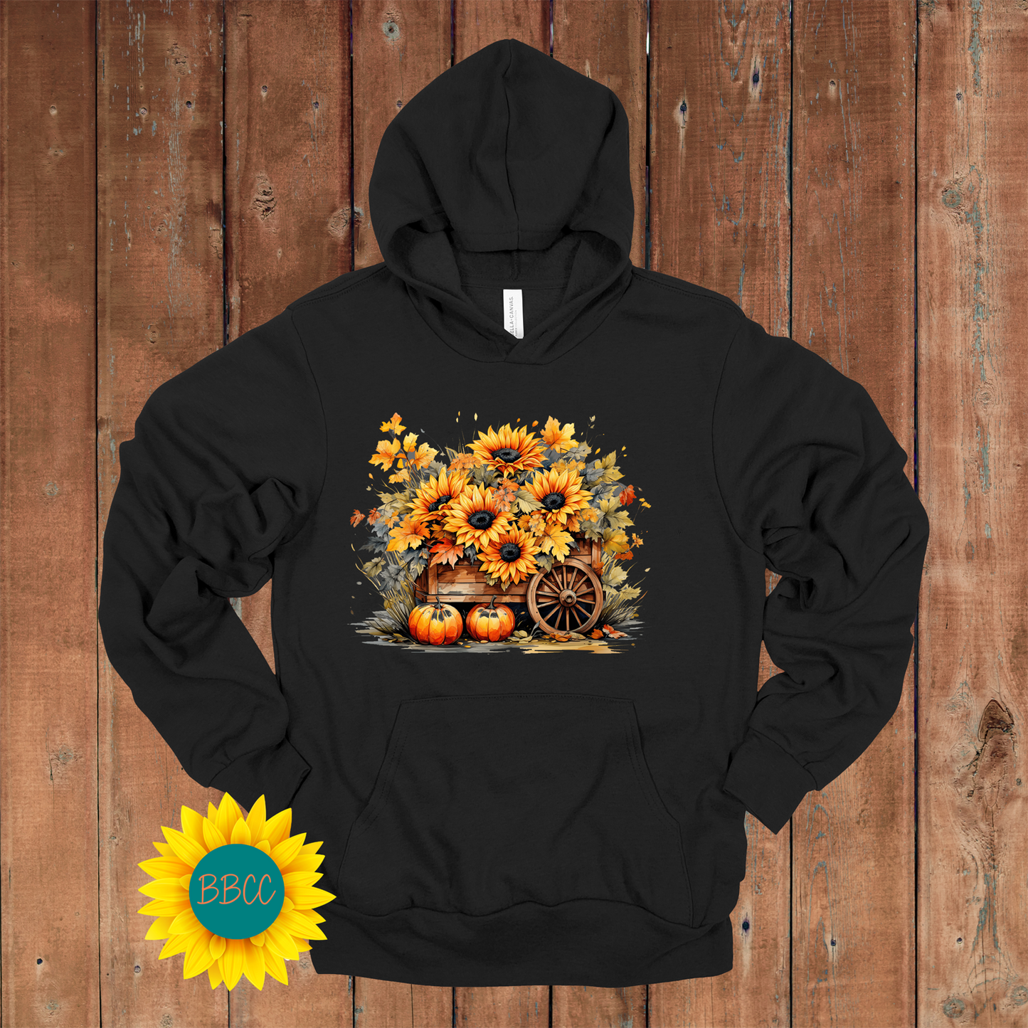 Wheelbarrow Sunflowers Hoodie