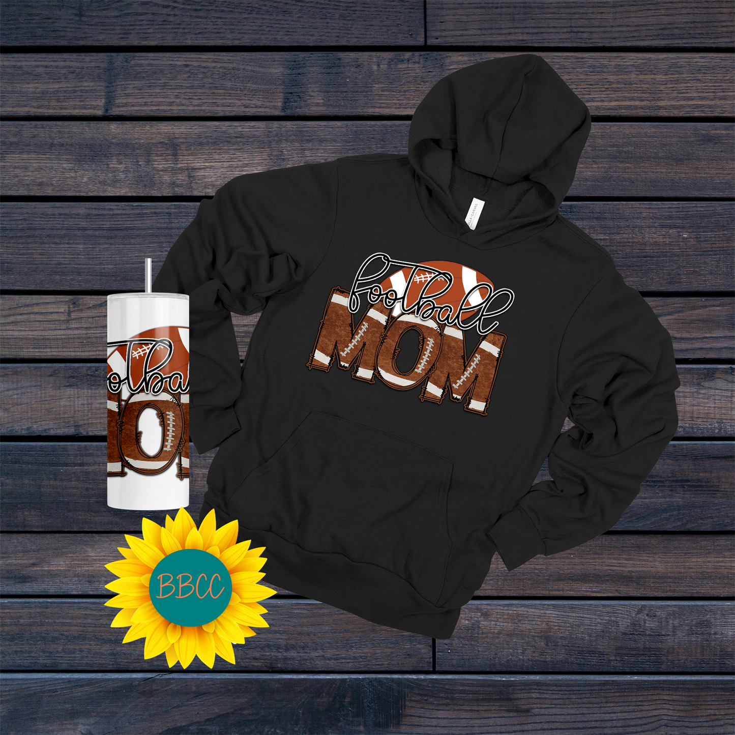 Football Mom Hoodie & Tumbler Bundle