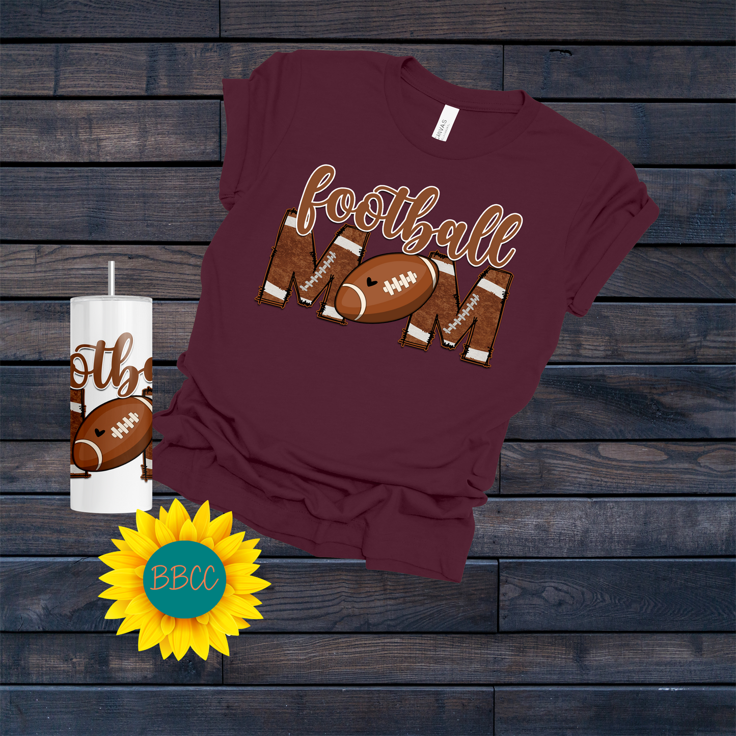 Football Mom T-Shirt & Tumbler Bundle