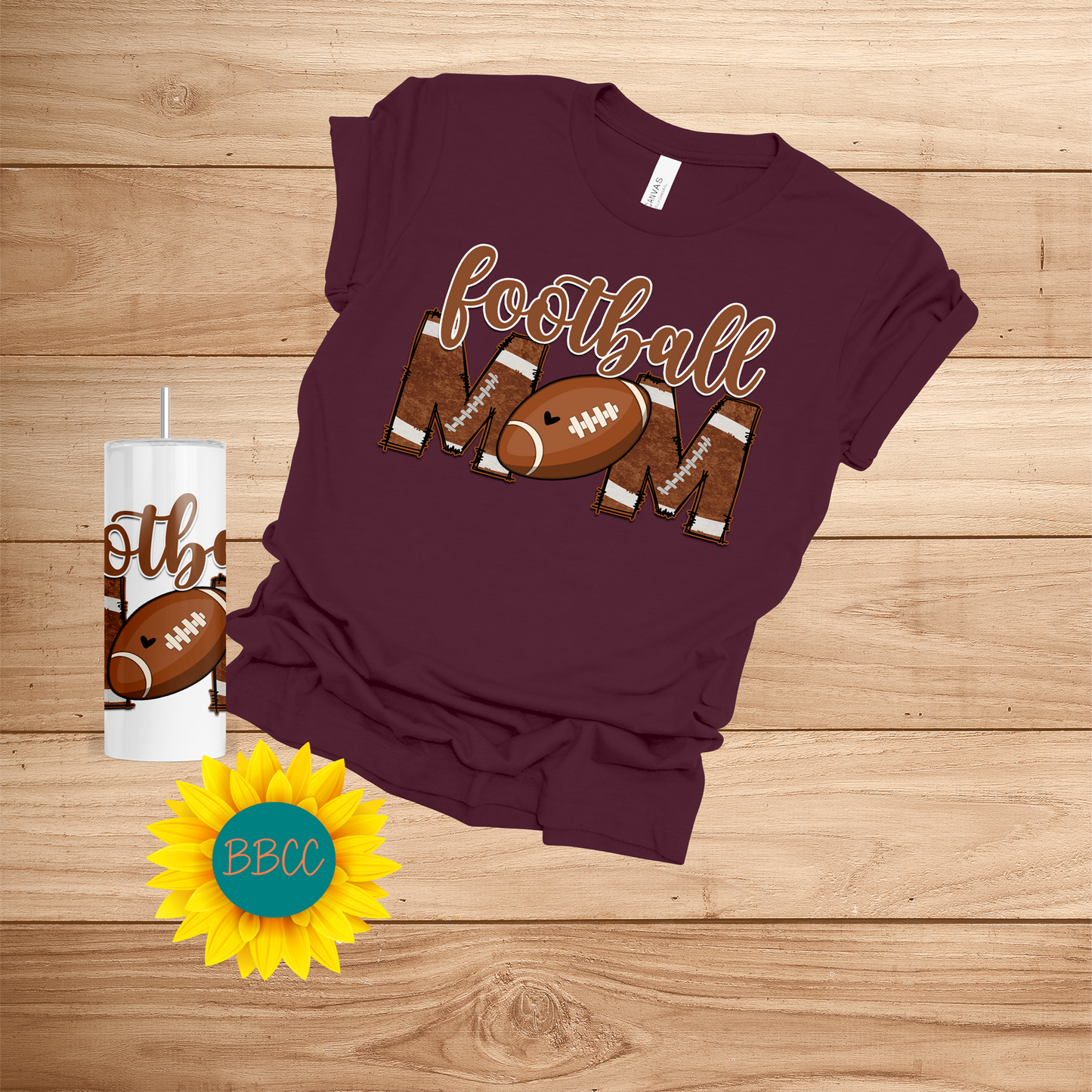 Football Mom T-Shirt & Tumbler Bundle