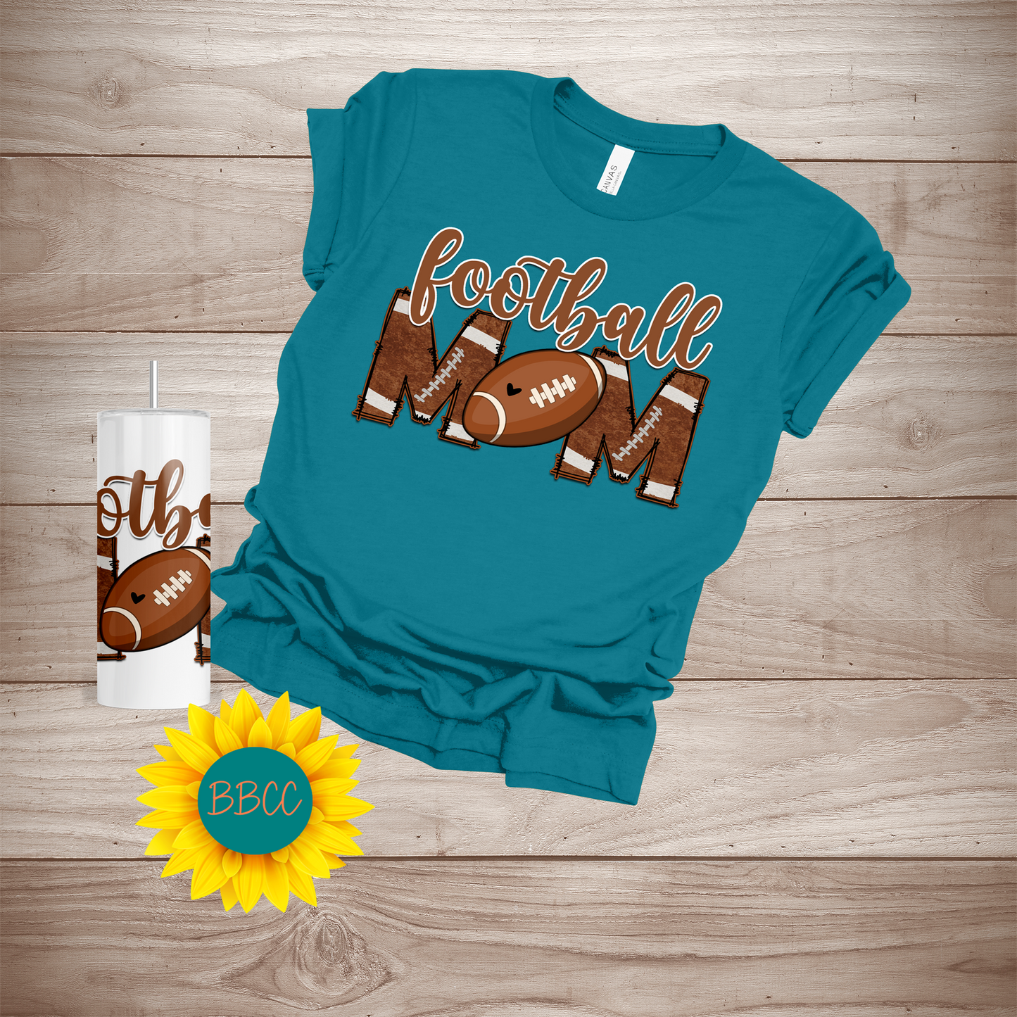 Football Mom T-Shirt & Tumbler Bundle