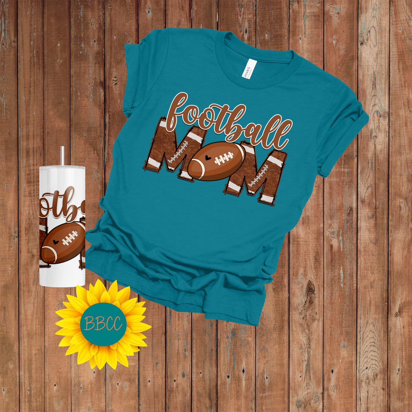 Football Mom T-Shirt & Tumbler Bundle