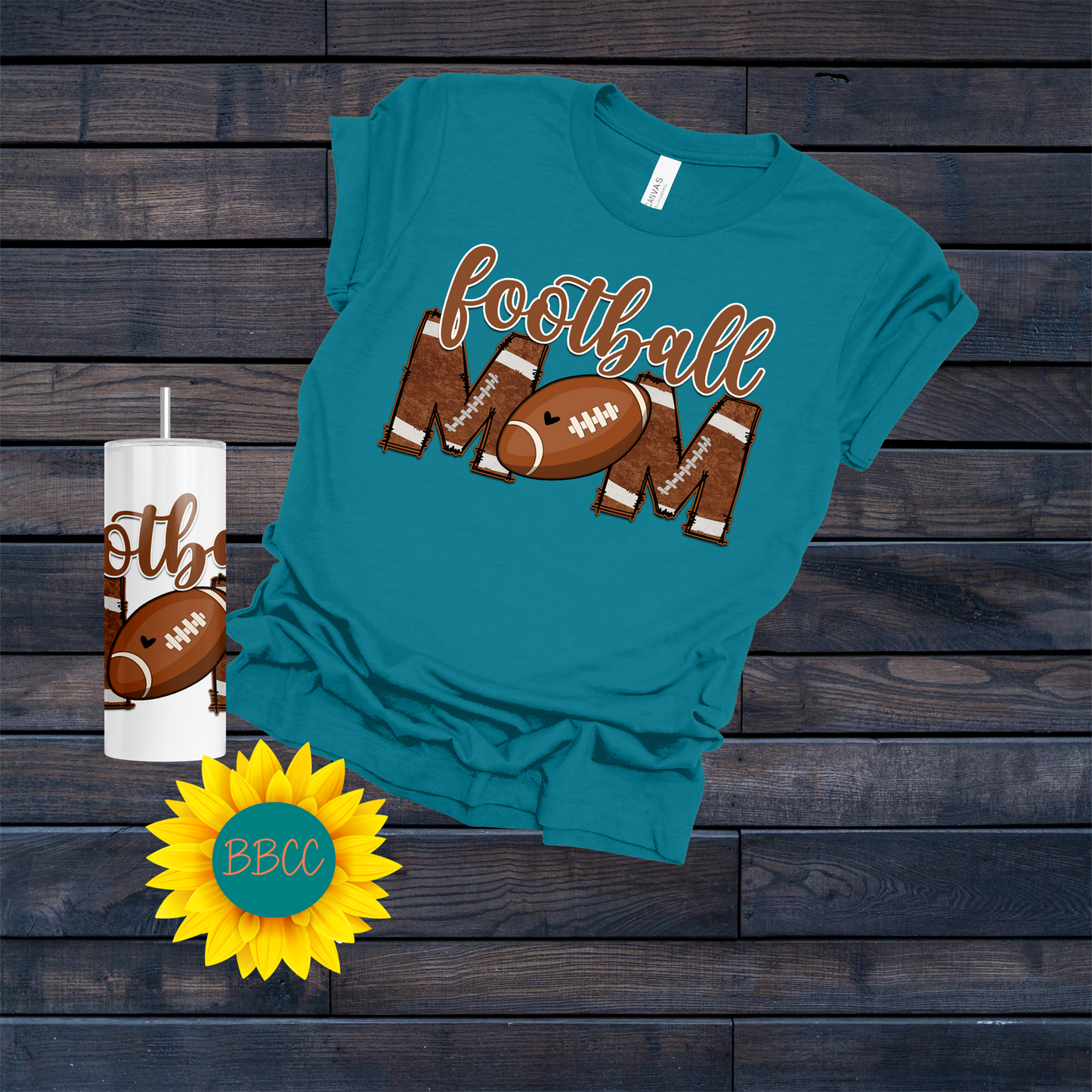 Football Mom T-Shirt & Tumbler Bundle