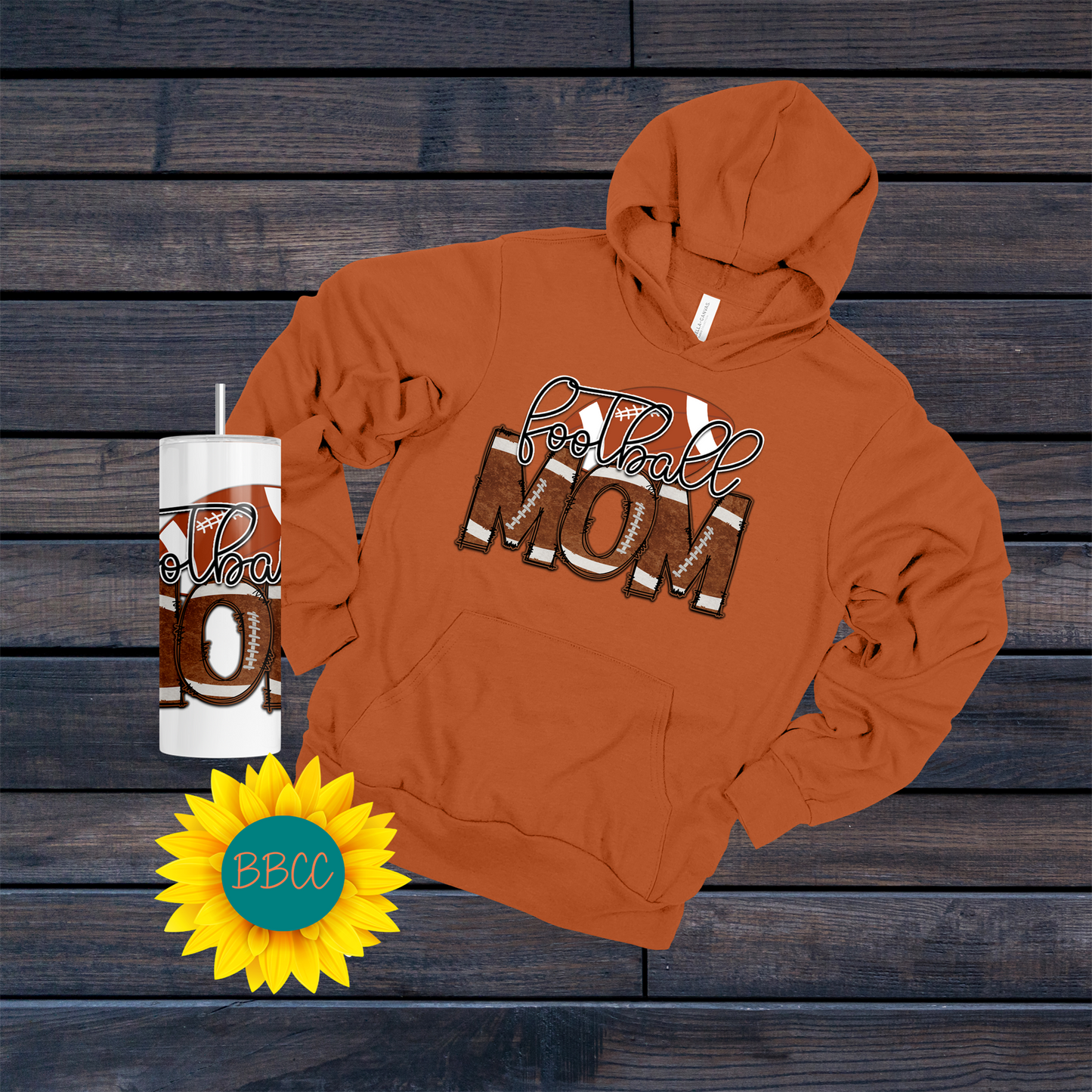 Football Mom Hoodie & Tumbler Bundle