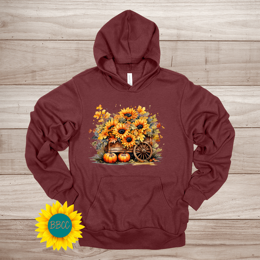 Wheelbarrow Sunflowers Hoodie