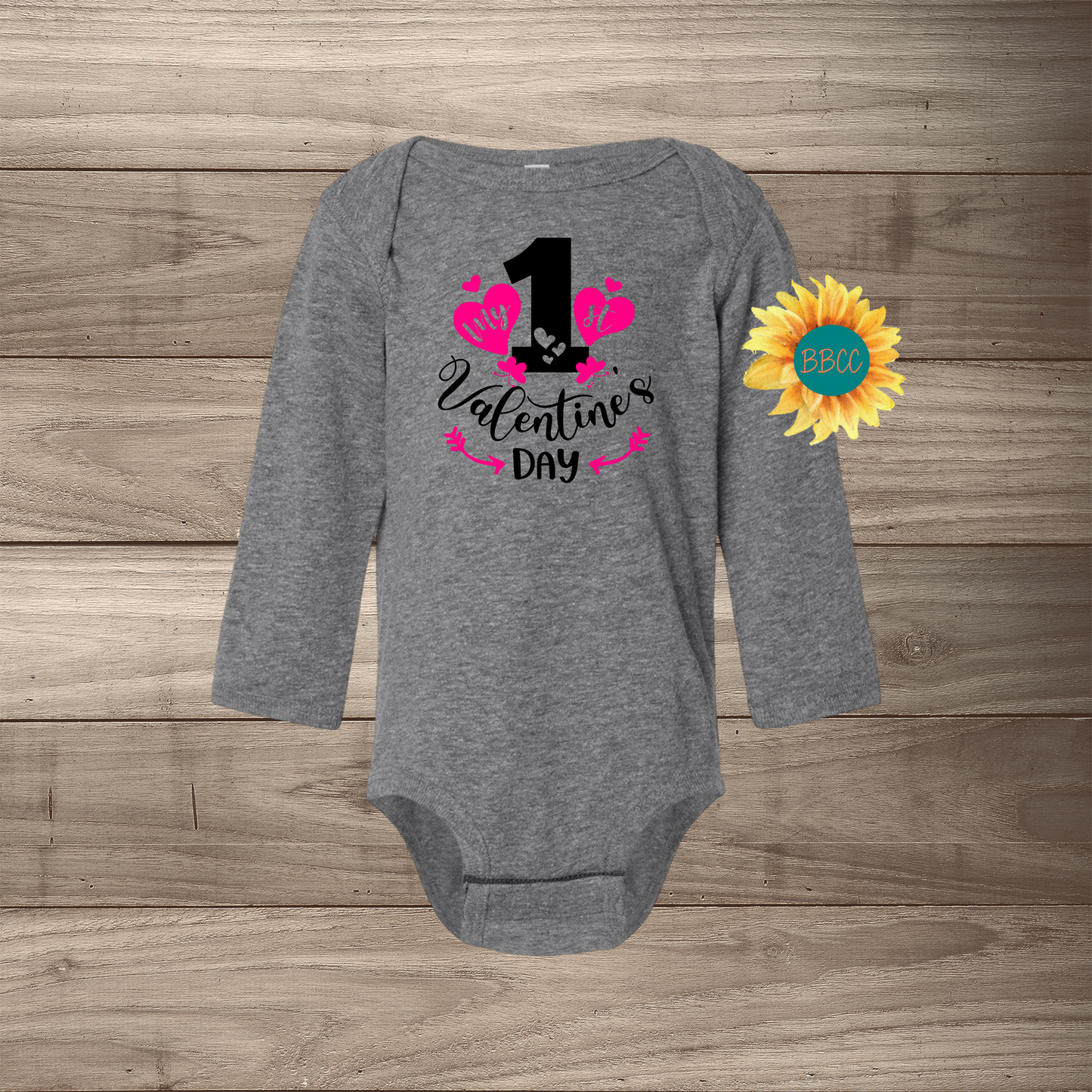 1st Valentine's Day Hearts Long Sleeve Jumpsuit