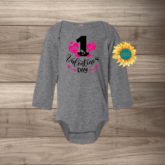 1st Valentine's Day Hearts Long Sleeve Jumpsuit