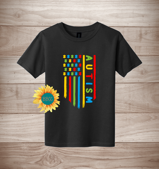 Youth Autism Awareness Flag T-Shirt