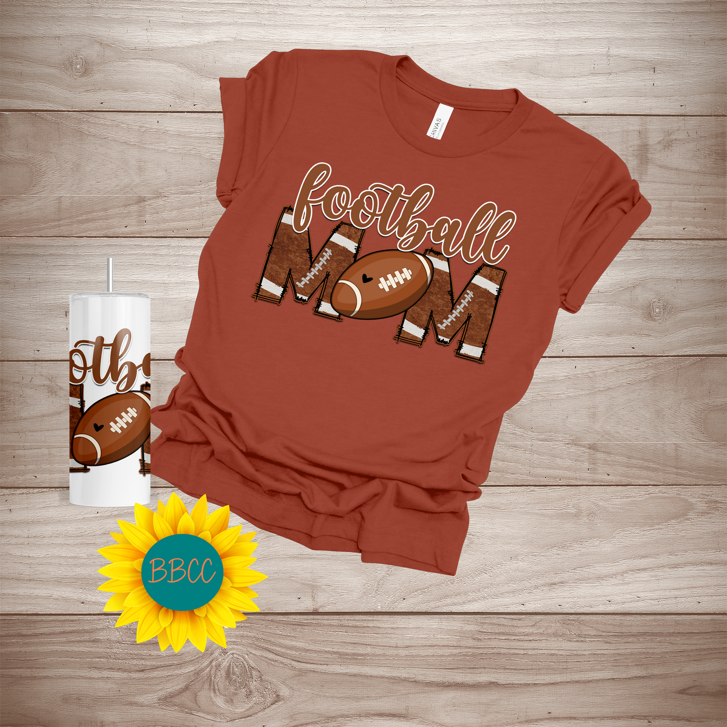 Football Mom T-Shirt & Tumbler Bundle