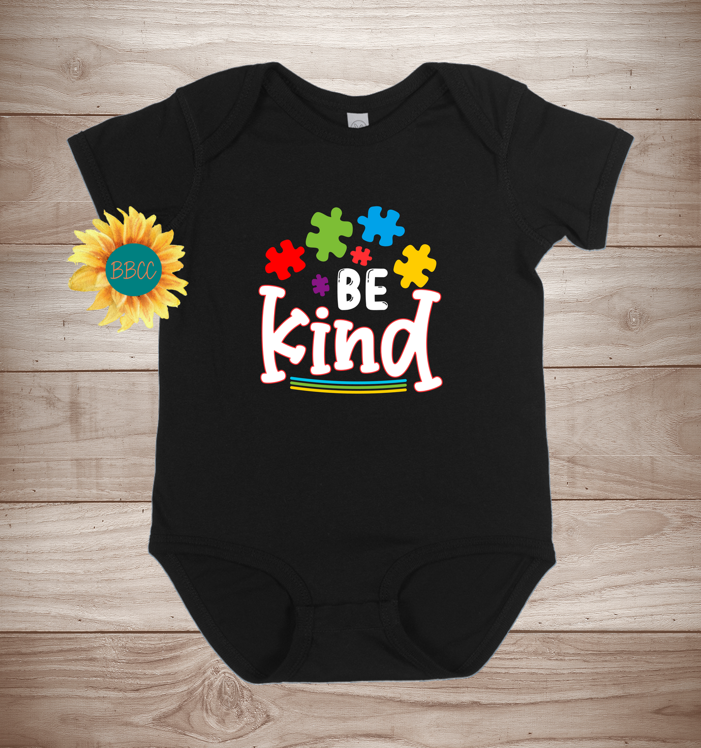Baby Autism Awareness Be Kind Short Sleeve Romper