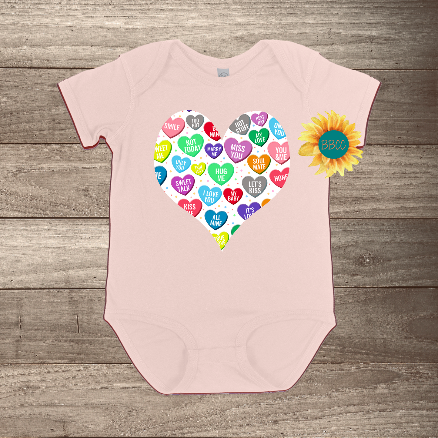 Candy Hearts Short Sleeve Romper