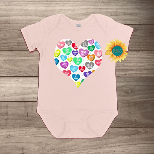 Candy Hearts Short Sleeve Romper