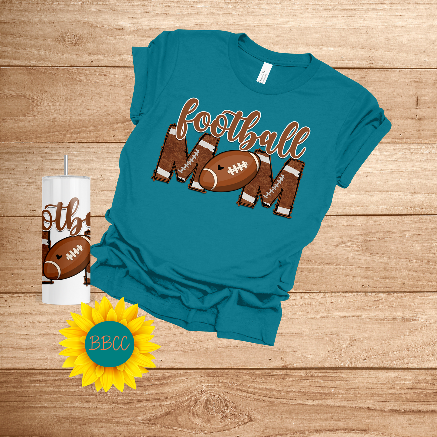 Football Mom T-Shirt & Tumbler Bundle