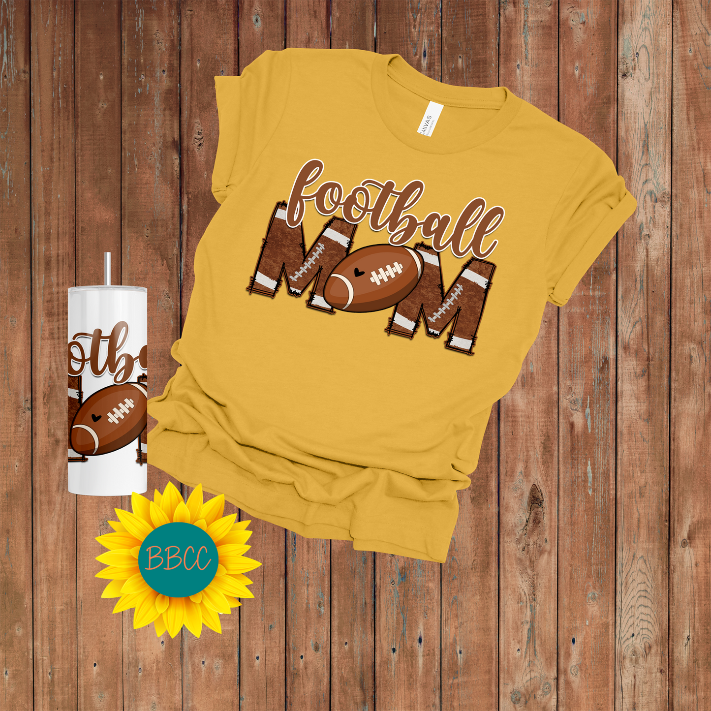 Football Mom T-Shirt & Tumbler Bundle