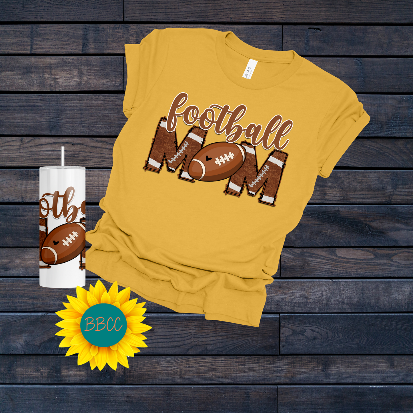 Football Mom T-Shirt & Tumbler Bundle