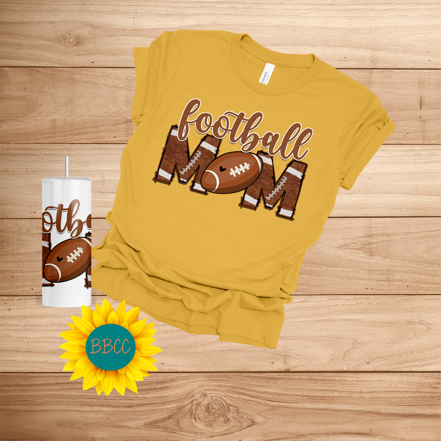 Football Mom T-Shirt & Tumbler Bundle
