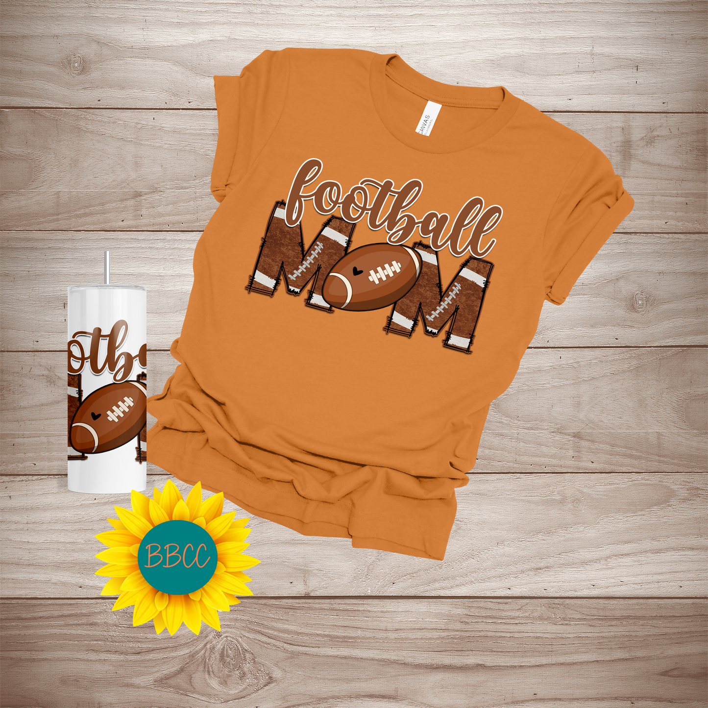 Football Mom T-Shirt & Tumbler Bundle