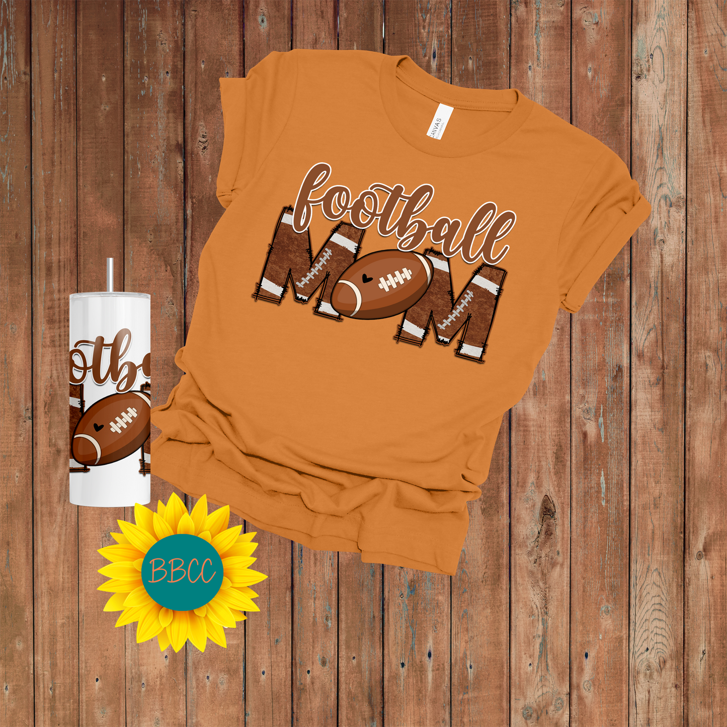 Football Mom T-Shirt & Tumbler Bundle
