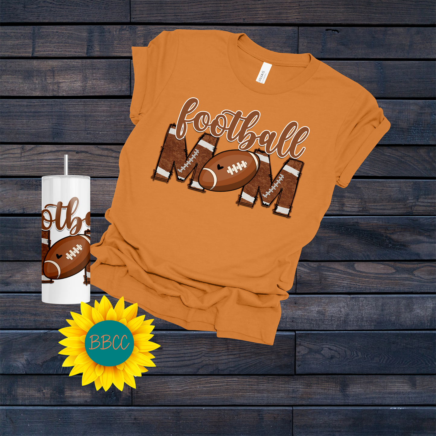 Football Mom T-Shirt & Tumbler Bundle