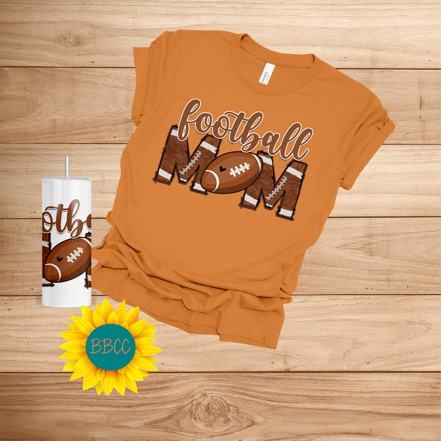 Football Mom T-Shirt & Tumbler Bundle