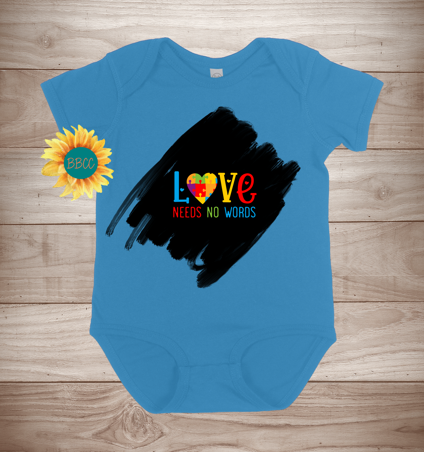 Baby Autism Awareness Love Short Sleeve Romper