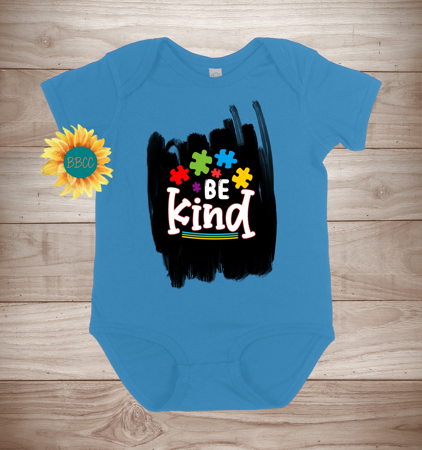 Baby Autism Awareness Be Kind Short Sleeve Romper