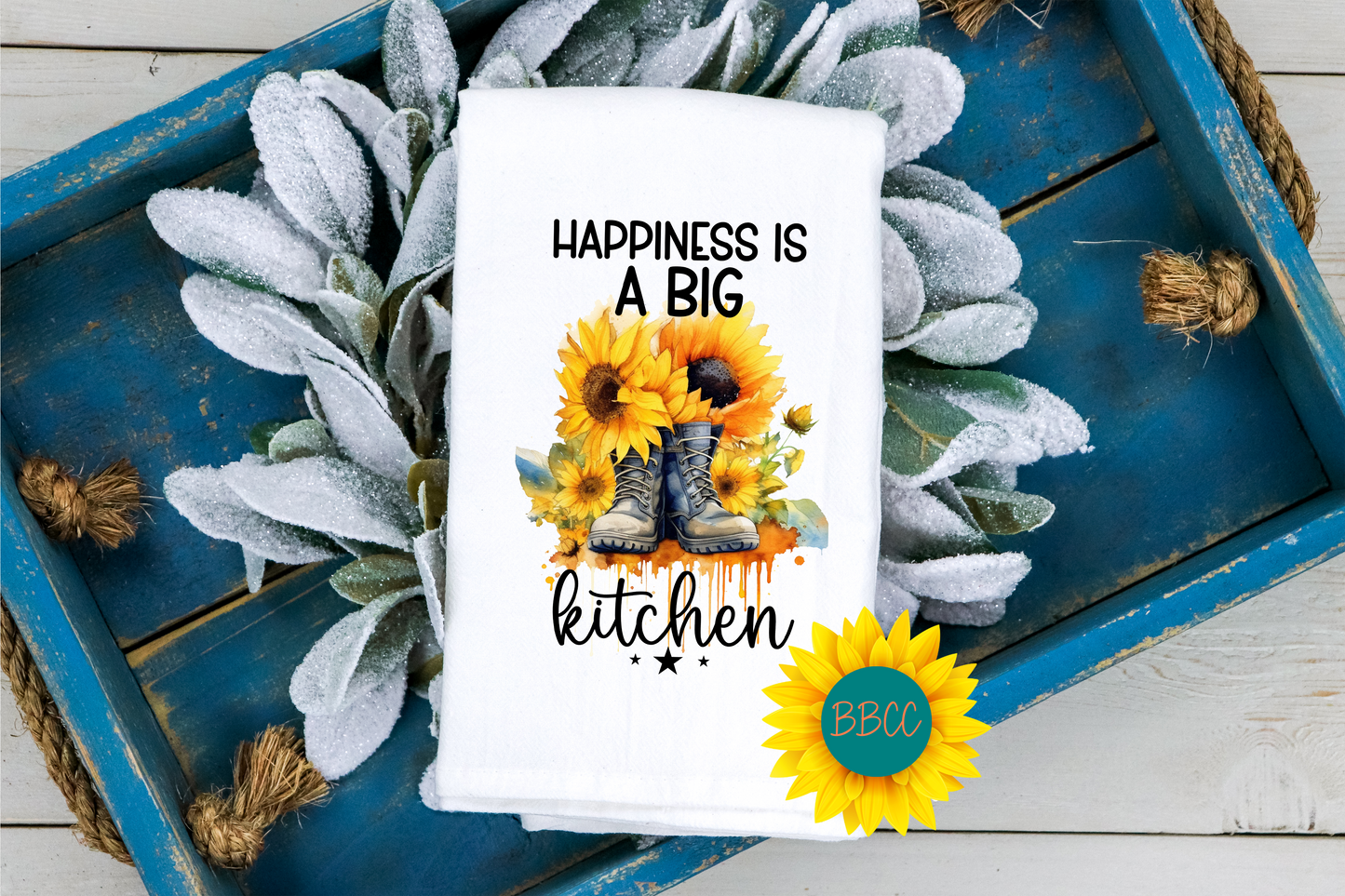 Happiness is a Big Kitchen Tea Towels