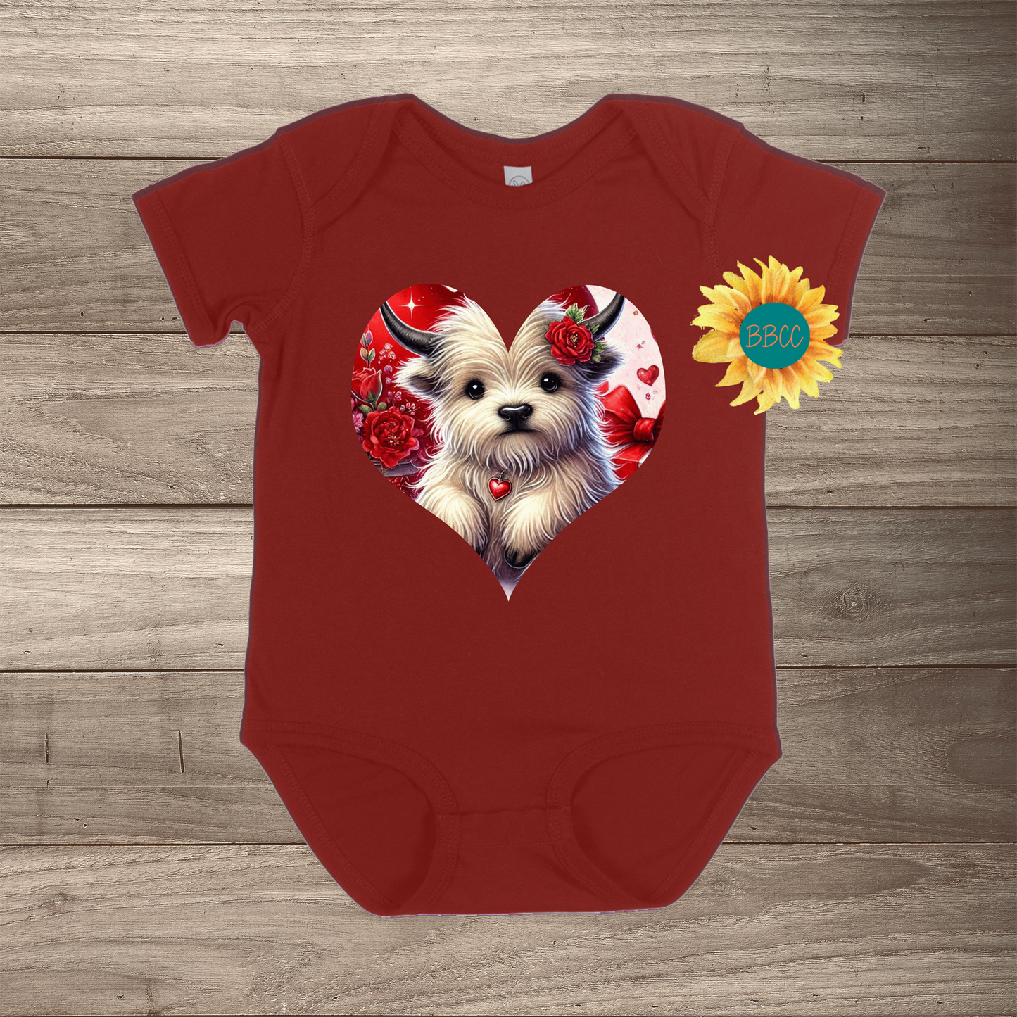 White Highland Cow Short Sleeve Romper