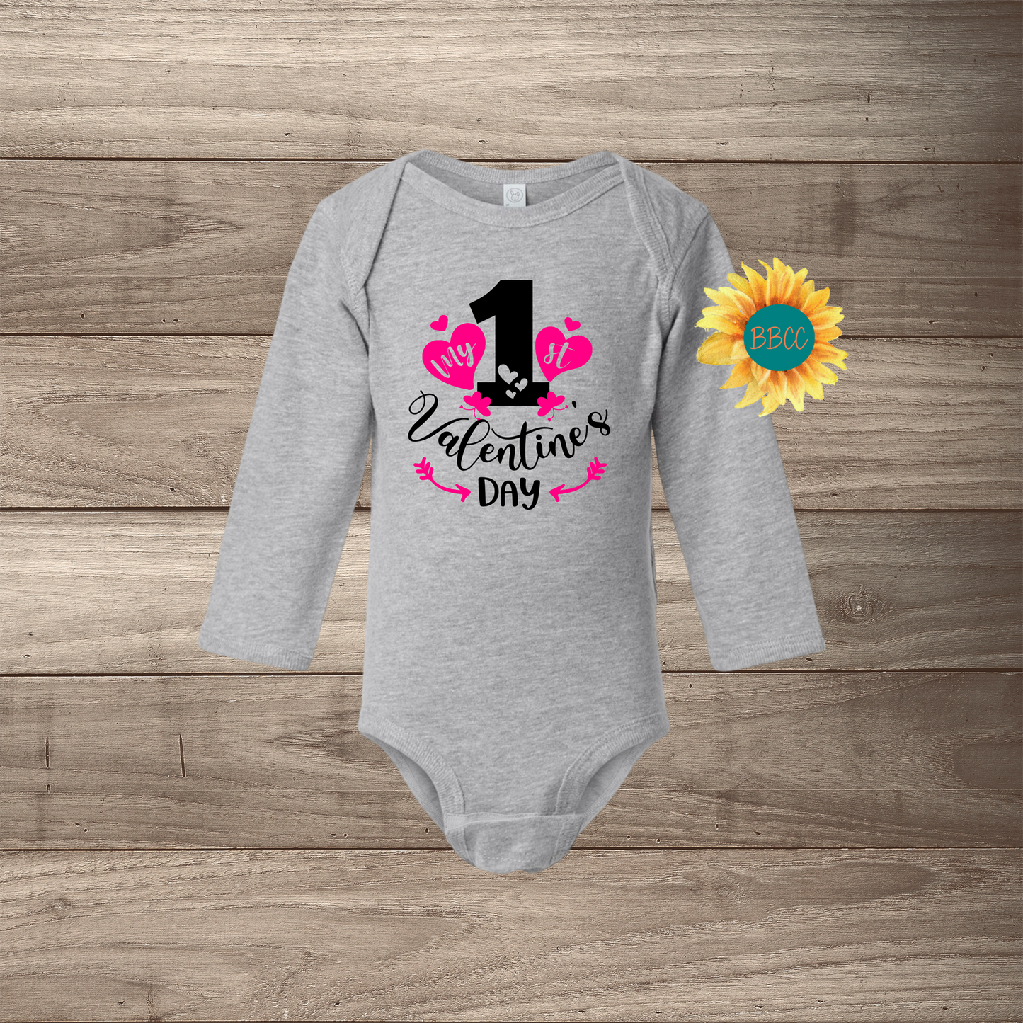 1st Valentine's Day Hearts Long Sleeve Jumpsuit