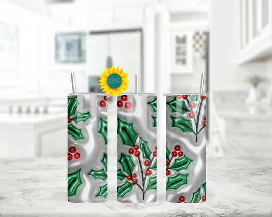 3D Holly Tumbler