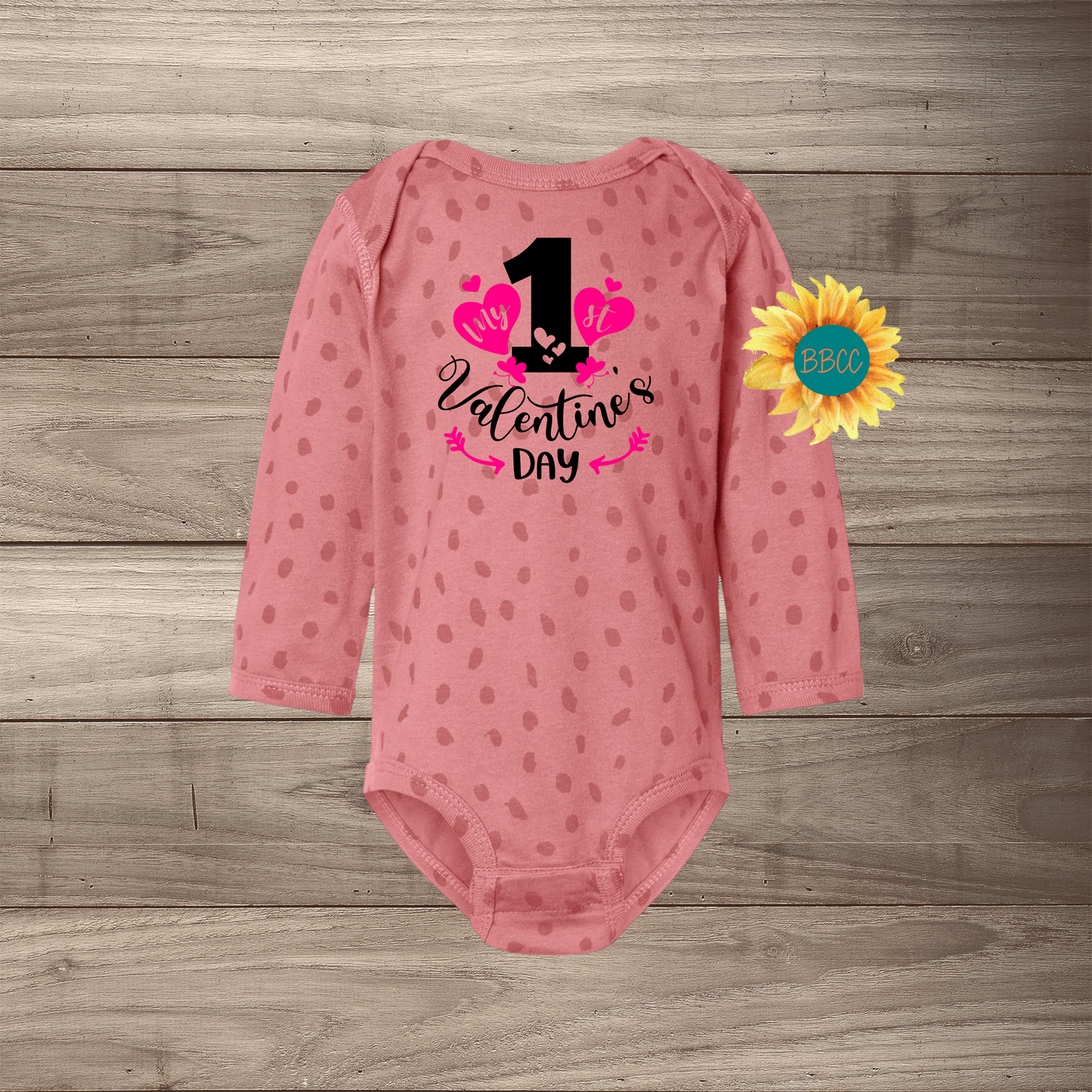 1st Valentine's Day Hearts Long Sleeve Jumpsuit