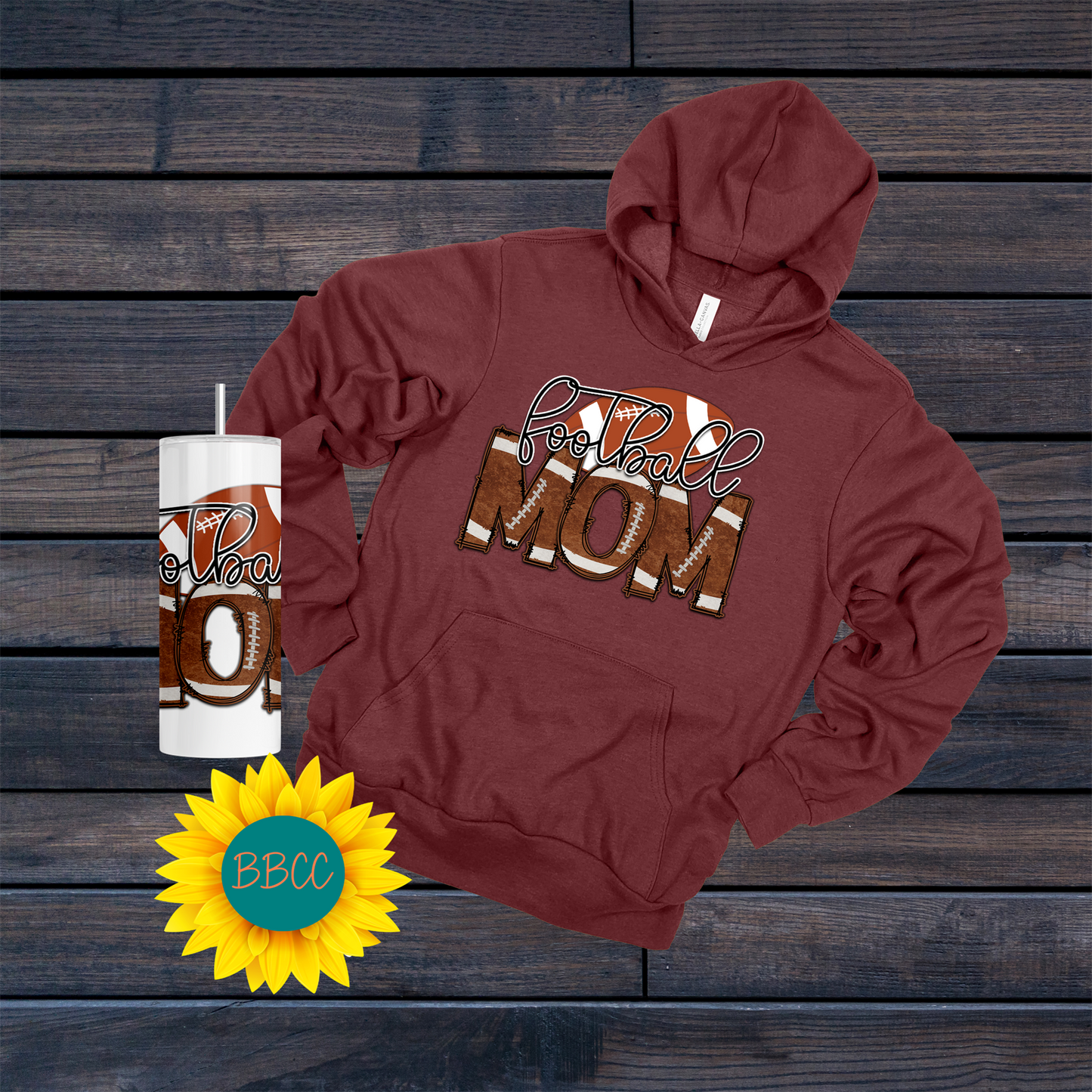Football Mom Hoodie & Tumbler Bundle