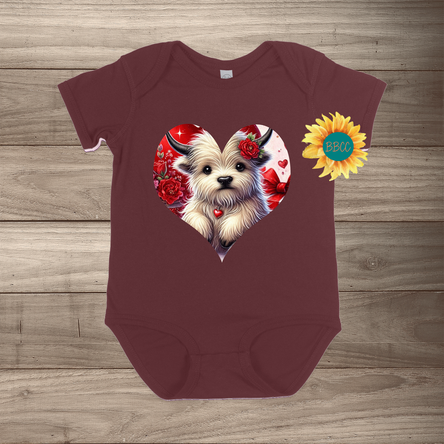 White Highland Cow Short Sleeve Romper