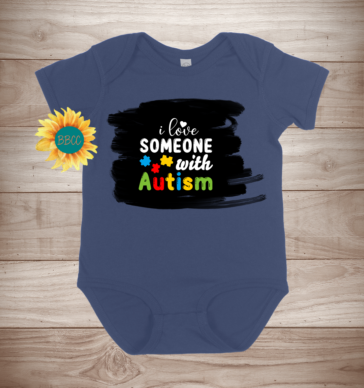 Baby Autism Awareness Love Someone Short Sleeve Romper