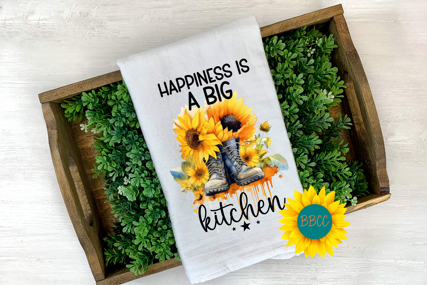 Happiness is a Big Kitchen Tea Towels