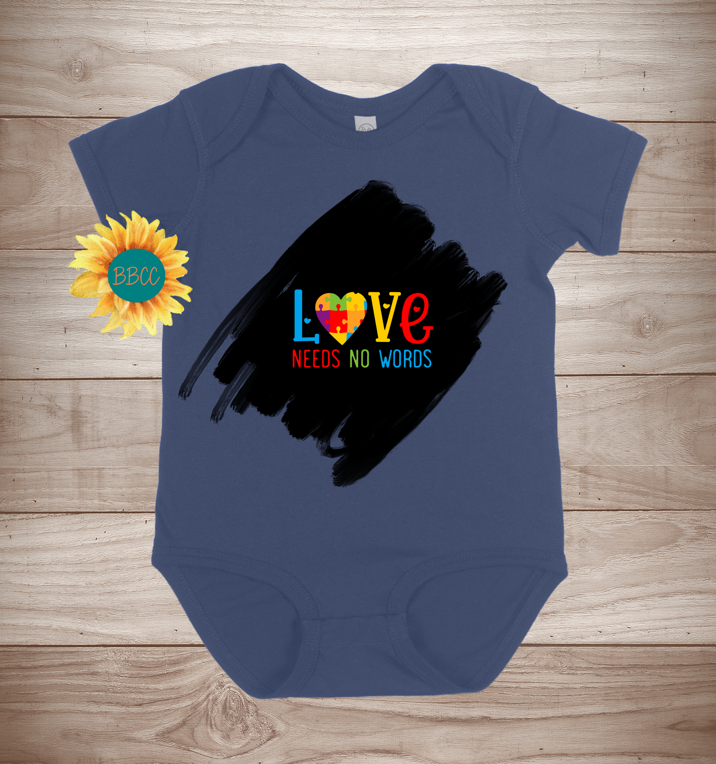 Baby Autism Awareness Love Short Sleeve Romper