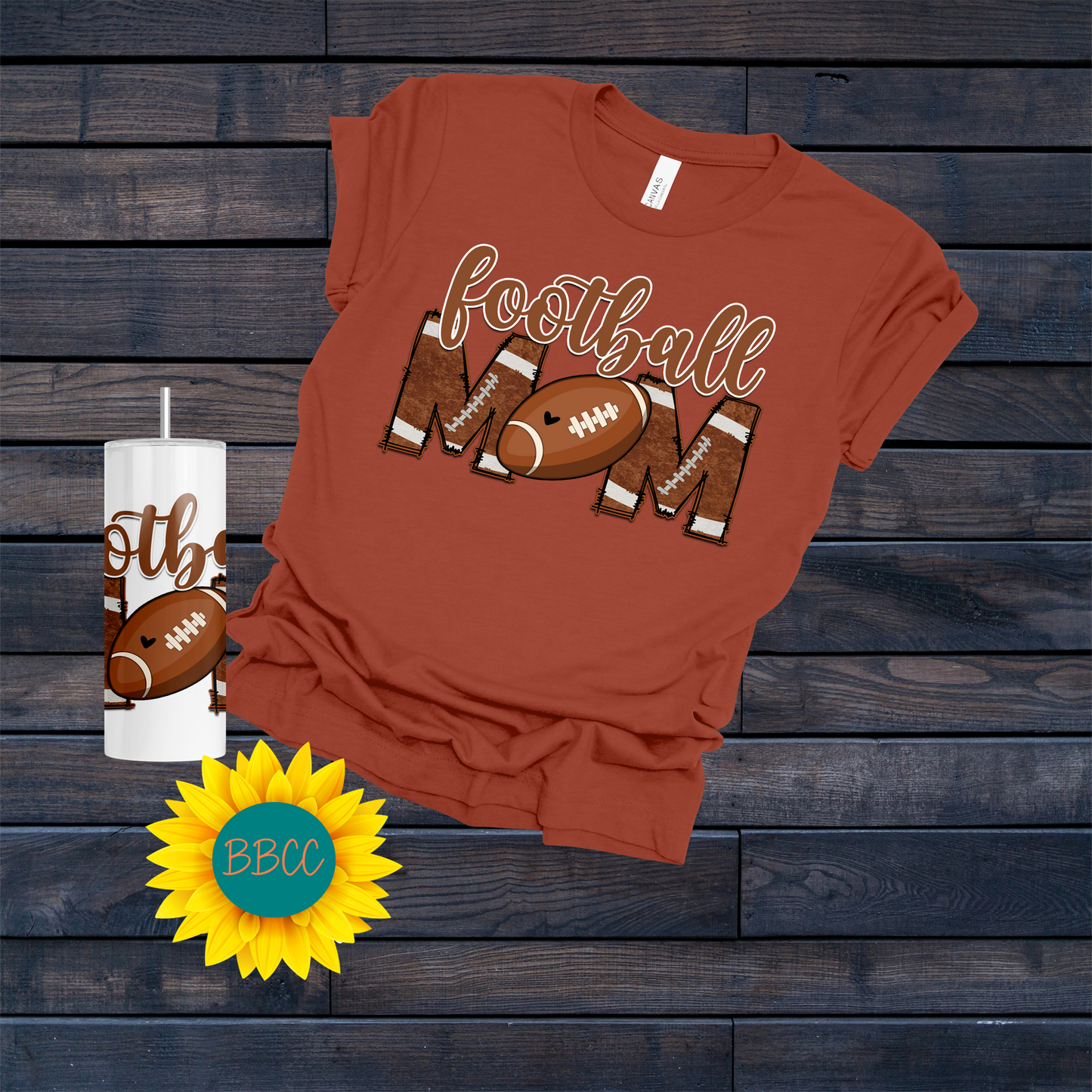 Football Mom T-Shirt & Tumbler Bundle