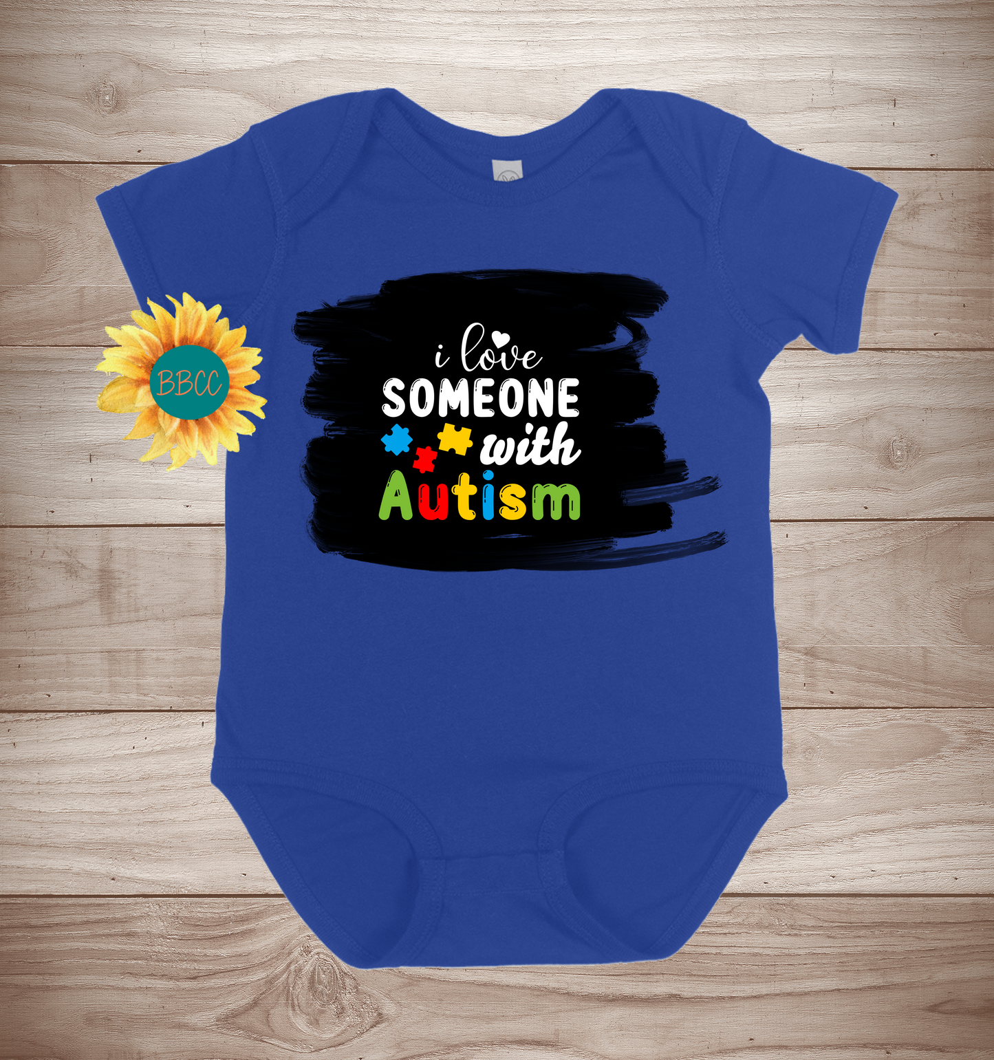 Baby Autism Awareness Love Someone Short Sleeve Romper