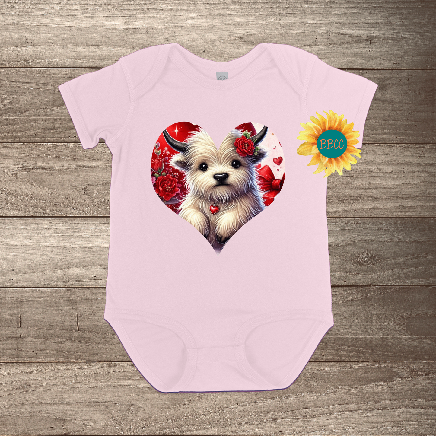 White Highland Cow Short Sleeve Romper