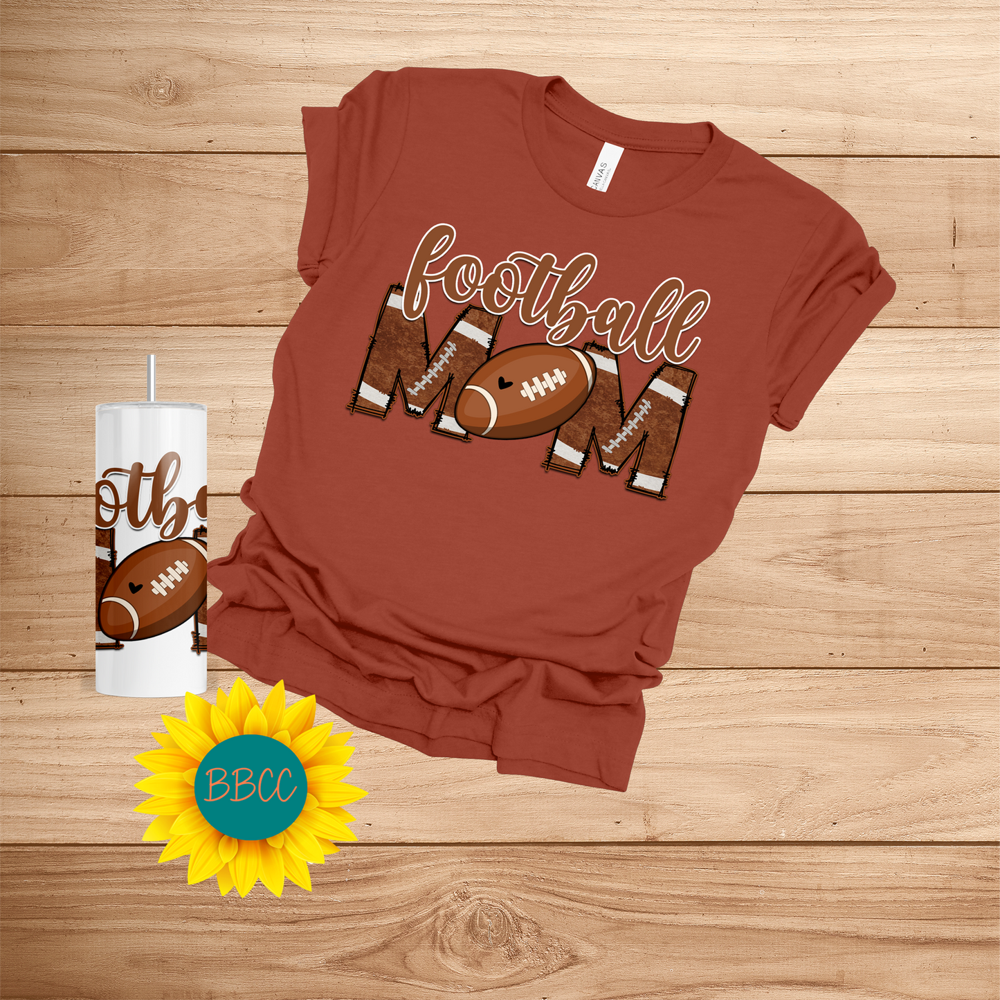 Football Mom T-Shirt & Tumbler Bundle