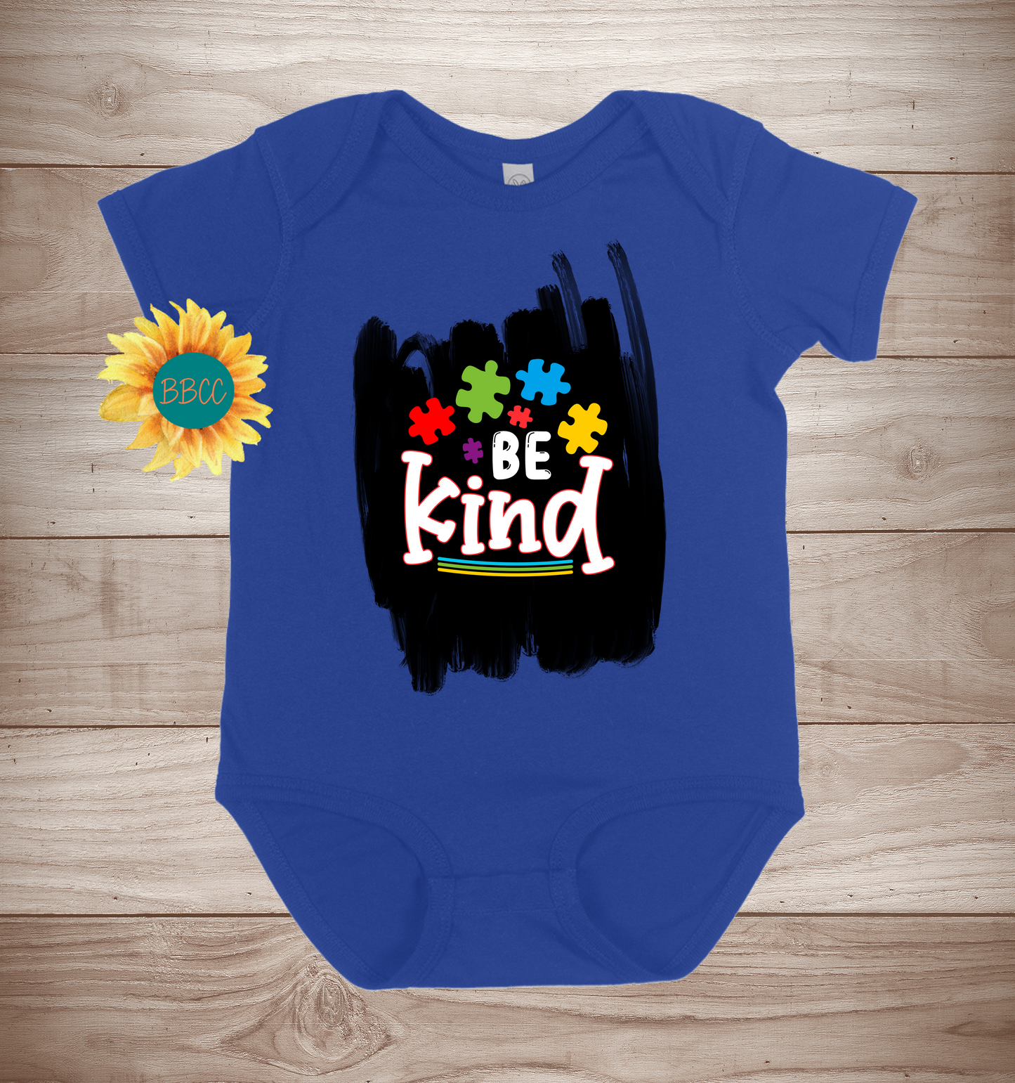 Baby Autism Awareness Be Kind Short Sleeve Romper