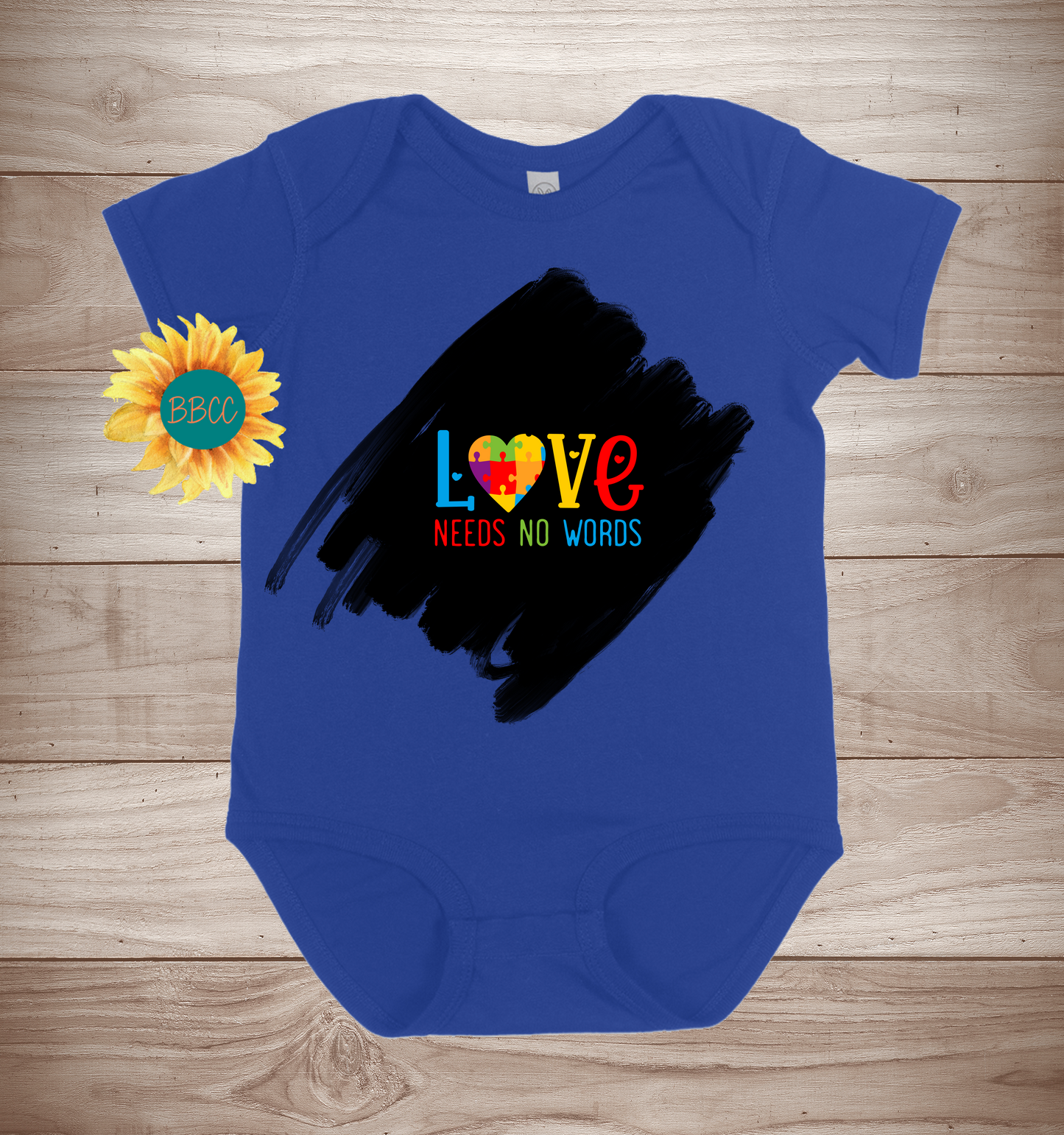 Baby Autism Awareness Love Short Sleeve Romper