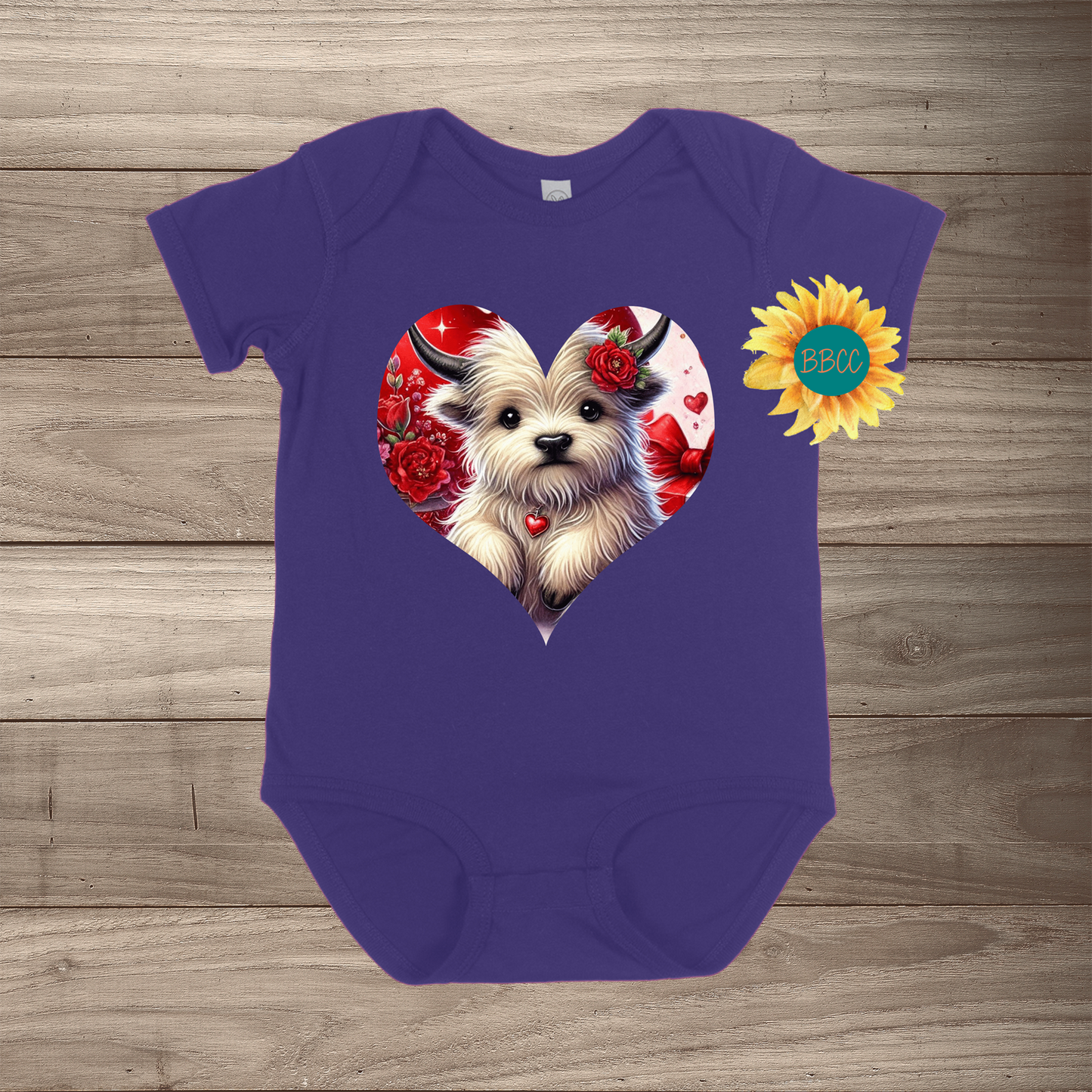 White Highland Cow Short Sleeve Romper