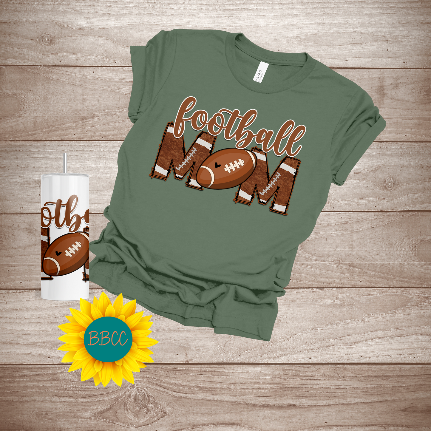 Football Mom T-Shirt & Tumbler Bundle