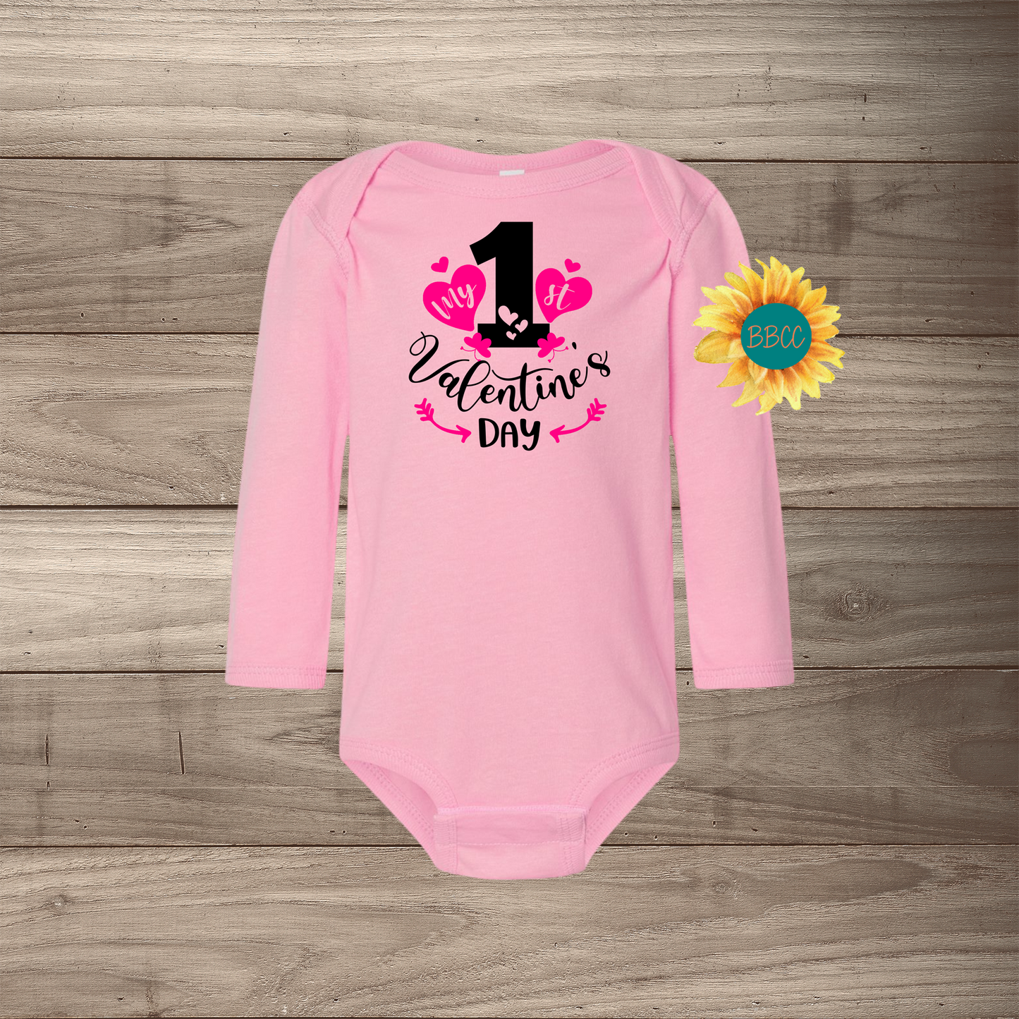1st Valentine's Day Hearts Long Sleeve Jumpsuit